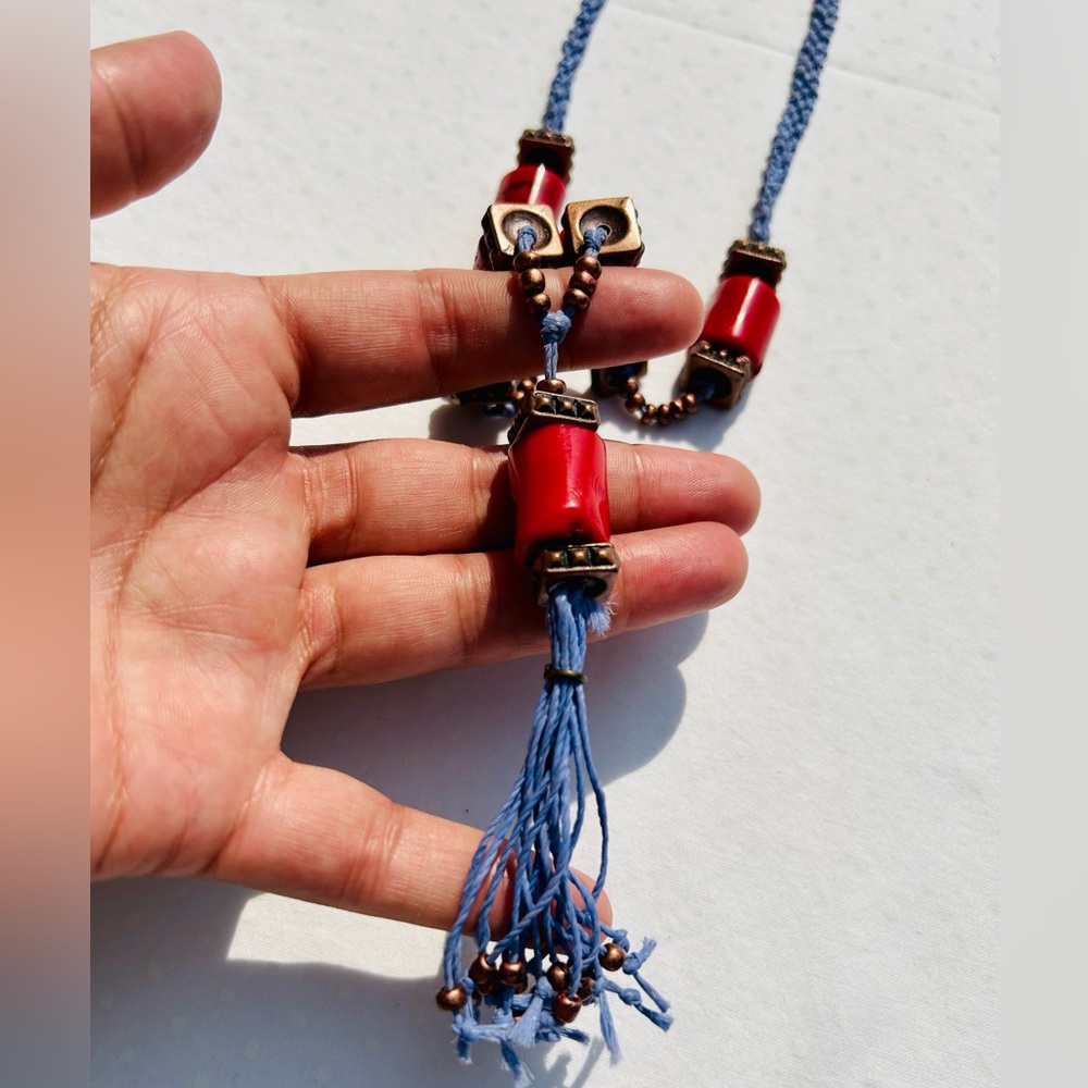 Handcrafted Macrame Coral Necklace ARTISANAL